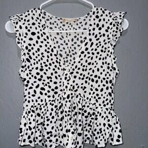 Altar'd State Black and White Spotted Blouse